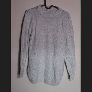 Loft petites3/4 length sleeve, white and black speckled mock turtleneck,  LP